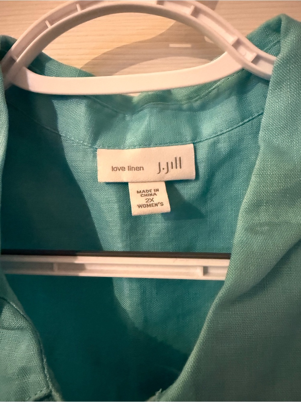 J. Jill Turquoise Sleeveless Button-Down Linen Top - Picture 3 of 3